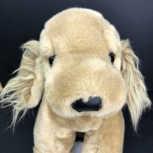 Vintage Suzy Shier Cocker Spaniel Plush Dog 1980s Thick Body Rubber Eyelids KO